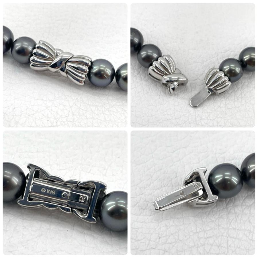 MIKIMOTO（ミキモト） 極美品 黒蝶貝真珠 K18WG 750 ネックレス セミ 
