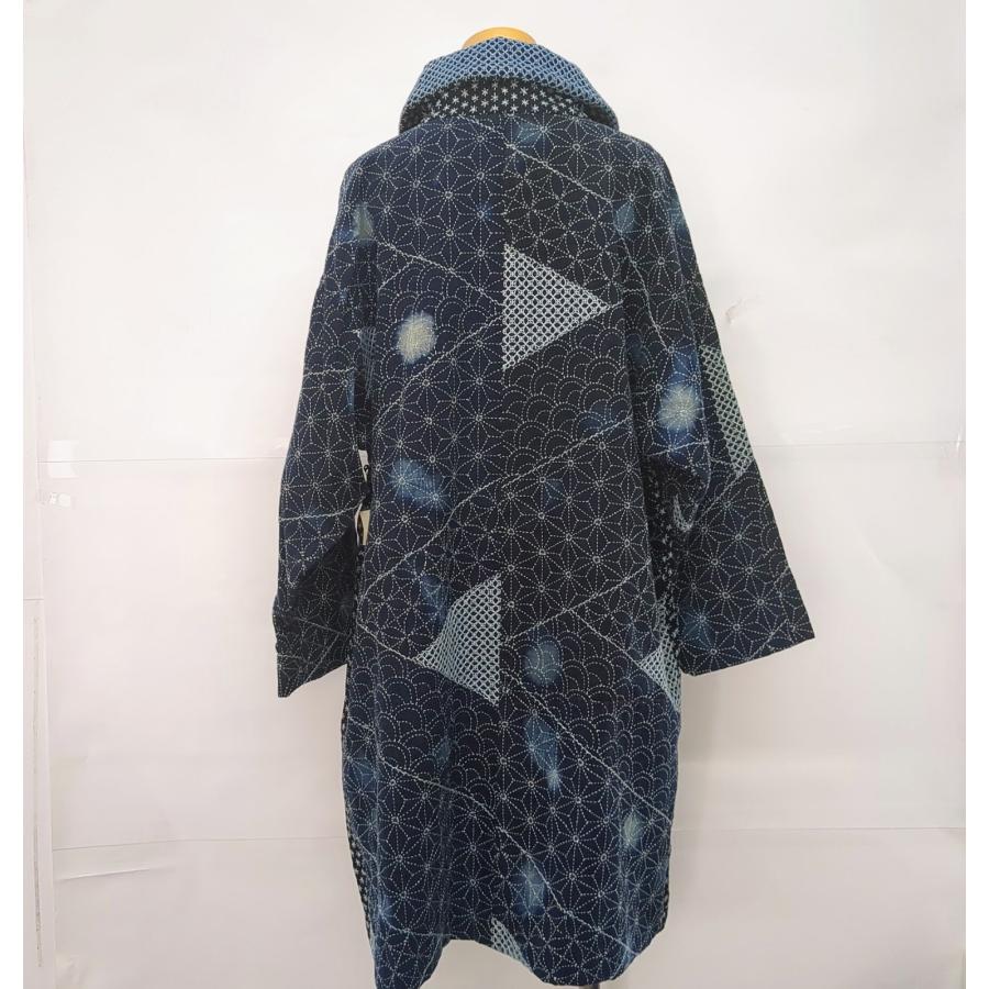 美品 古布母屋 鈴木満子 刺し子 コート レディース 作家物 刺子