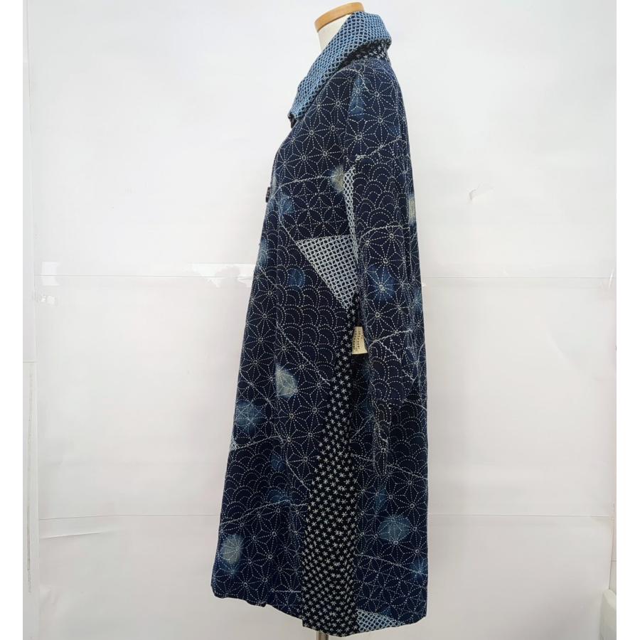美品 古布母屋 鈴木満子 刺し子 コート レディース 作家物 刺子