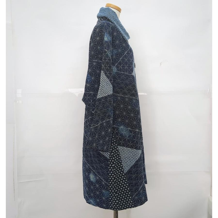 美品 古布母屋 鈴木満子 刺し子 コート レディース 作家物 刺子