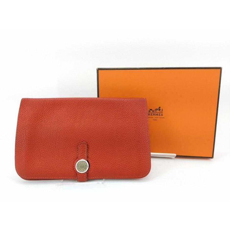 HERMES 【値下げ】HERMES エルメス ドゴンGM レッド トゴ レザー HERMES 【値下げ】HERMES エルメス ドゴンGM レッド トゴ レザー