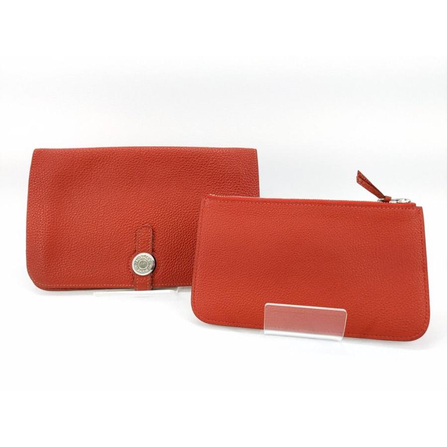 HERMES 【値下げ】HERMES エルメス ドゴンGM レッド トゴ レザー HERMES 【値下げ】HERMES エルメス ドゴンGM レッド トゴ レザー