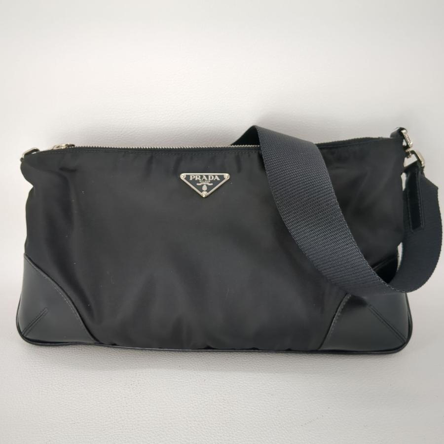 PRADA TESSUTO LIGHT BR1065 ブラック ナイロン×レザー 黒糸仕様 