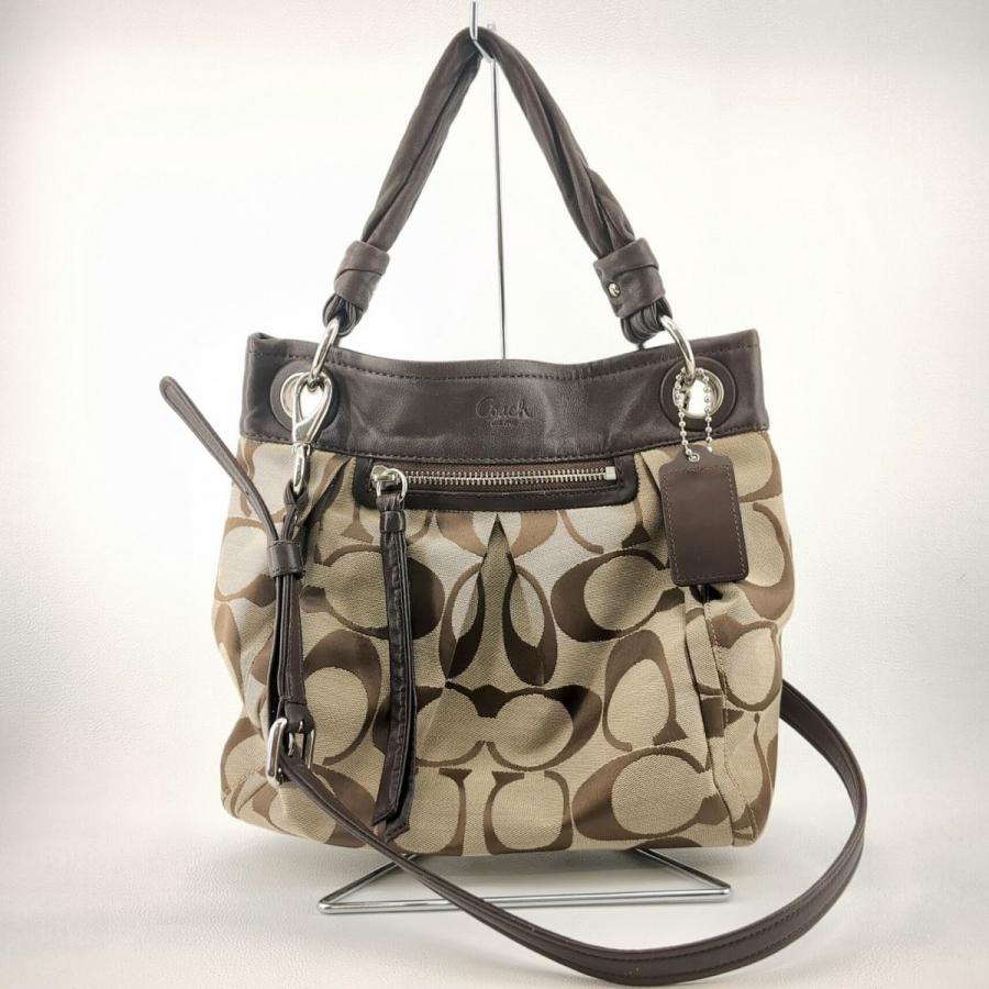 COACH（コーチ） 2WAY ショルダーバッグ シグネチャー ブラウン F15200