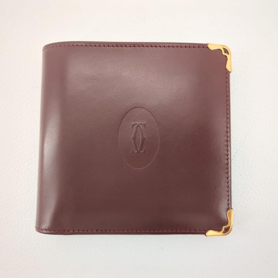 Cartier（カルティエ） 二つ折り財布 マストライン ボルドーカラー