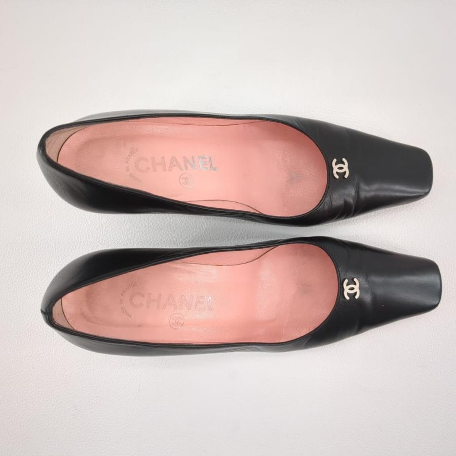 CHANEL 訳あり】シャネル パンプス ブラック 内側ピンク ヒール CHANEL 訳あり】シャネル パンプス ブラック 内側ピンク ヒール
