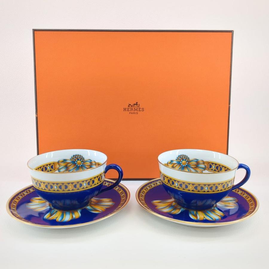 HERMES 美品 カップ&ソーサー 「コカルド・ド・ソワ」 2客 HERMES 美品 カップ&ソーサー 「コカルド・ド・ソワ」 2客