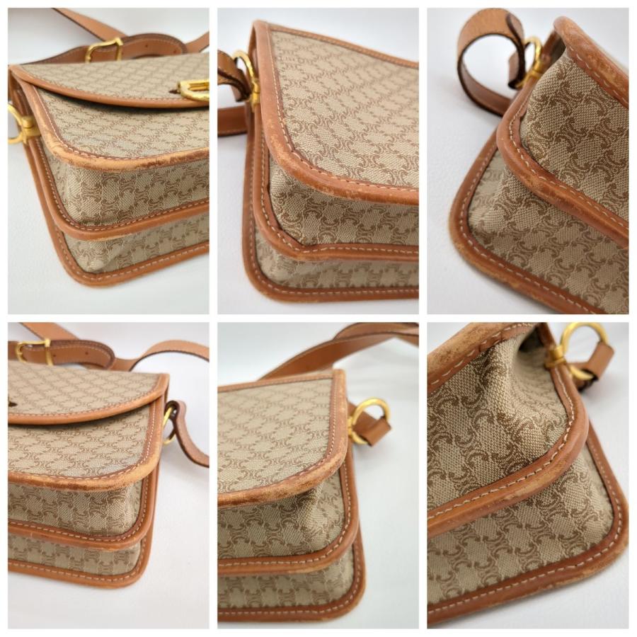 CELINE セリーヌ ショルダーバッグ ベージュ×ブラウン マカダム CELINE セリーヌ ショルダーバッグ ベージュ×ブラウン マカダム