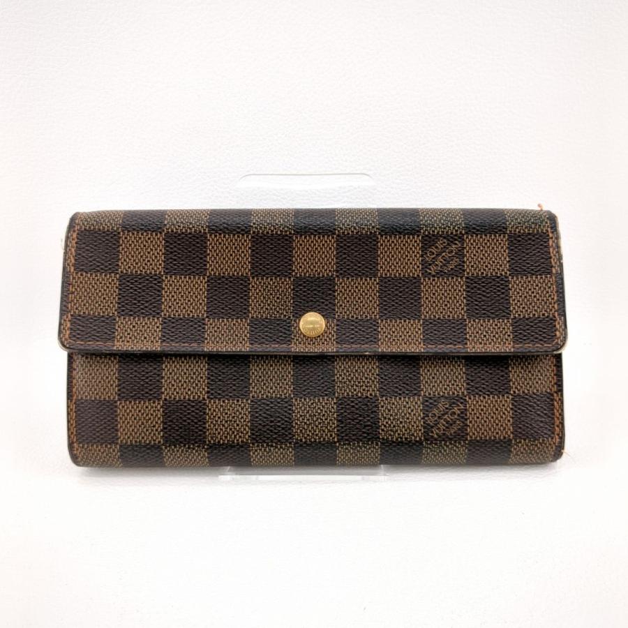 ルイヴィトン ポルトフォイユ・サラ 旧型 N61726 ダミエ エベヌ PVC  