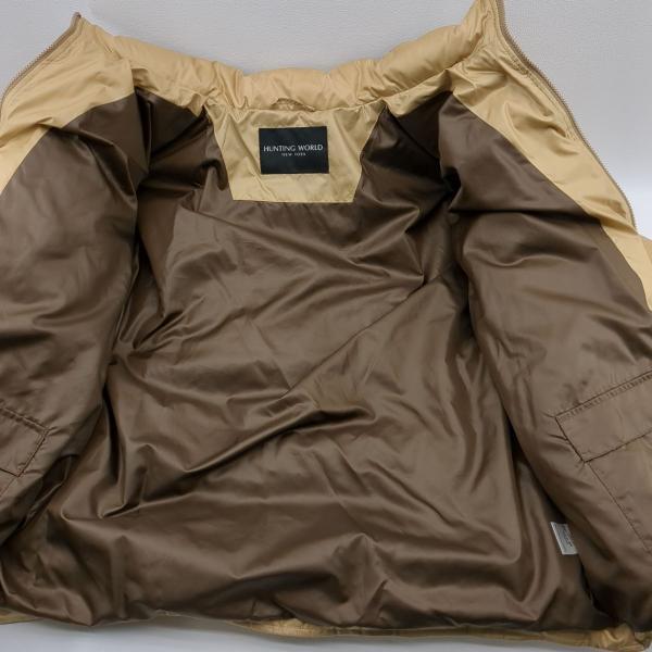 HUNTING WORLD ダウンジャケット ベージュ SIZE XL ワッペン メンズ