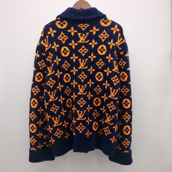 ルイヴィトン ニットカーディガン SIZE XL ネイビー×オレンジ 23SS