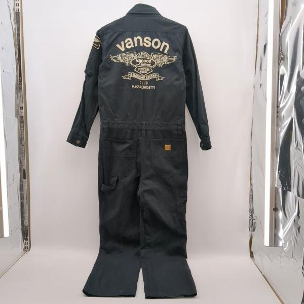 美品 vanson バンソン つなぎ ブラック バイクウェア M ツナギ 黒