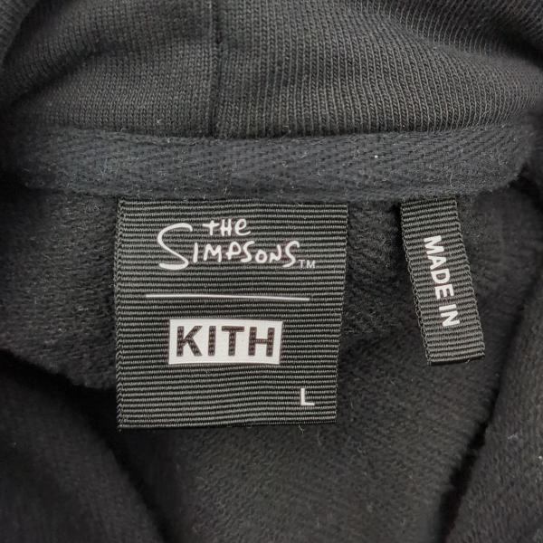キス×ザ シンプソンズ フードパーカー ブラック SIZE L プルオーバー 