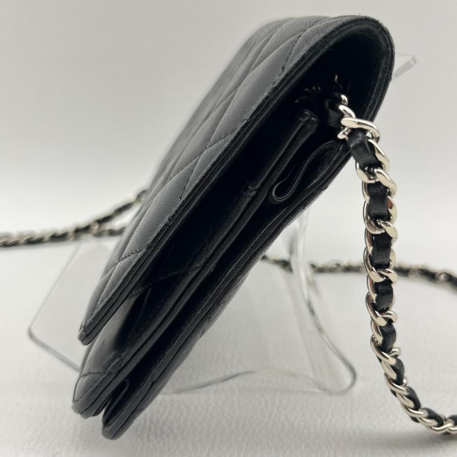 CHANEL シャネル チェーンウォレット AP0250 マトラッセ ブラック ◆2006_3