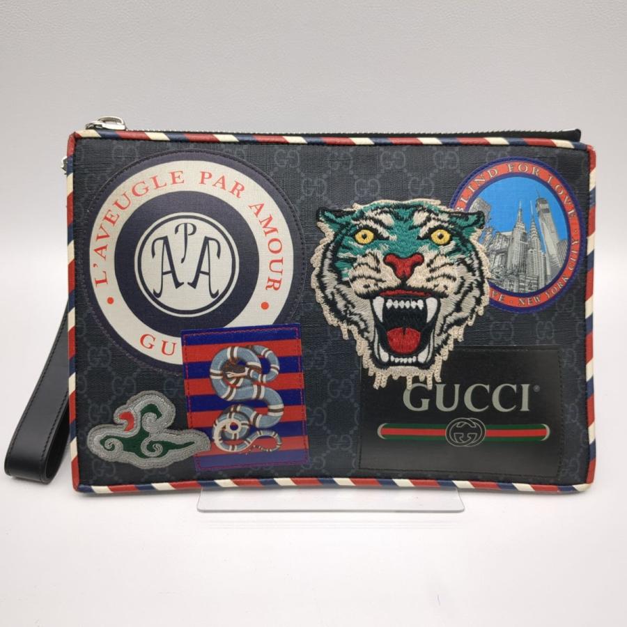 GUCCI 496346 0416 クラッチバッグ GGスプリーム ブラック 角 GUCCI 496346 0416 クラッチバッグ GGスプリーム ブラック 角