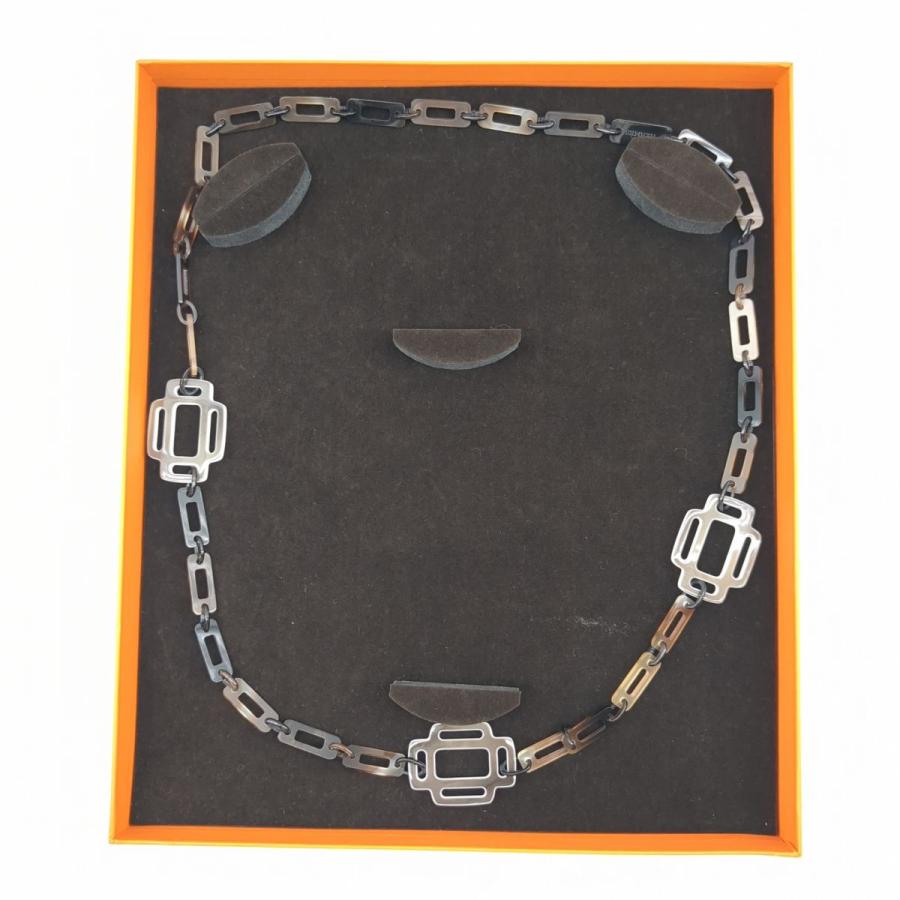 HERMES エルメス ネックレス ラッカー リズム バッファローホーン 