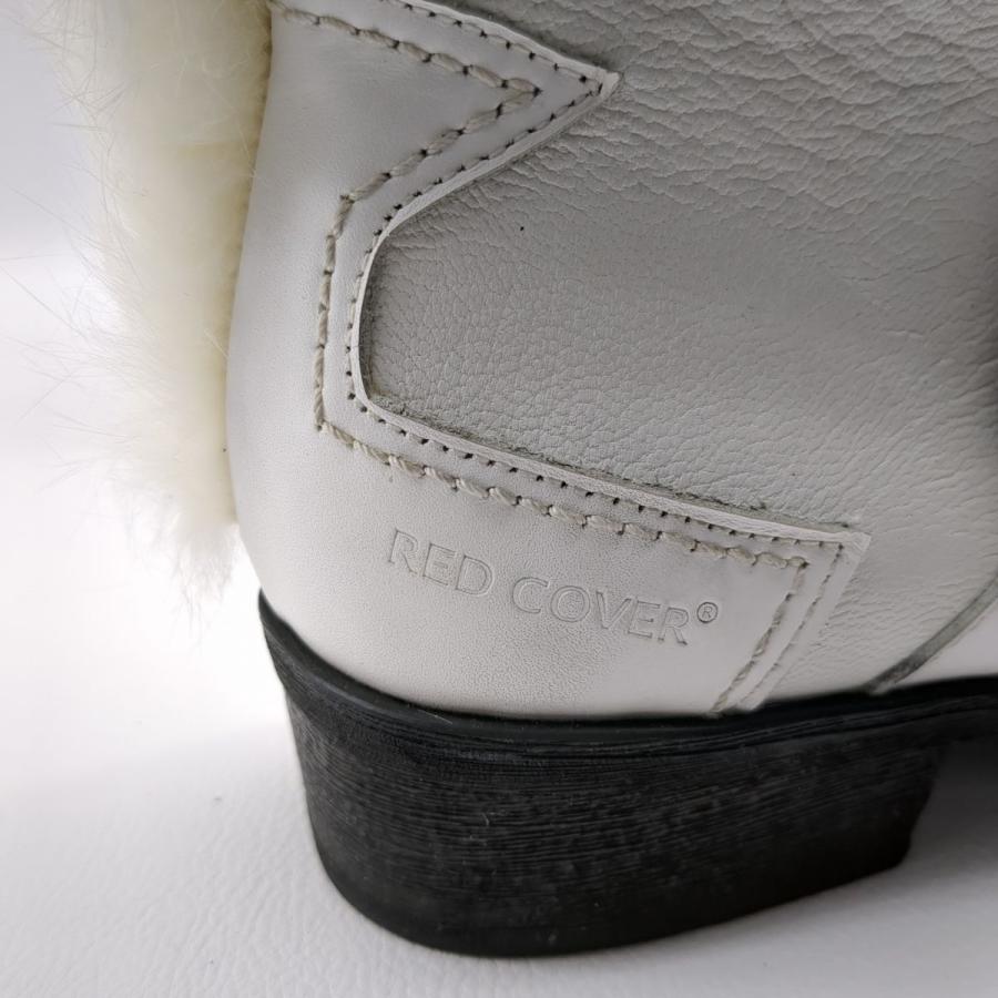 RED COVER ラビットファーレザーブーツ SIZE 42 ホワイト レッドカバー 