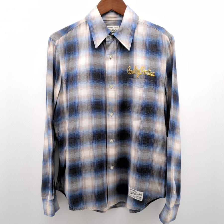 WACKO MARIA GUILTY PARTIES 14AW-OME-15 長袖シャツ ブルー系 WACKO MARIA GUILTY PARTIES 14AW-OME-15 長袖シャツ ブルー系