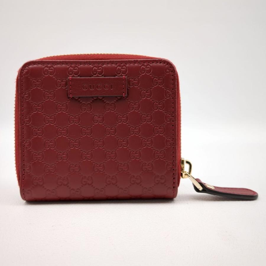 GUCCI(グッチ) 2つ折り財布 マイクログッチシマ 449395 ボルドー ラウンドファスナー レザー GUCCI（グッチ） 2つ折り財布 マイクログッチシマ ボルドー レザー