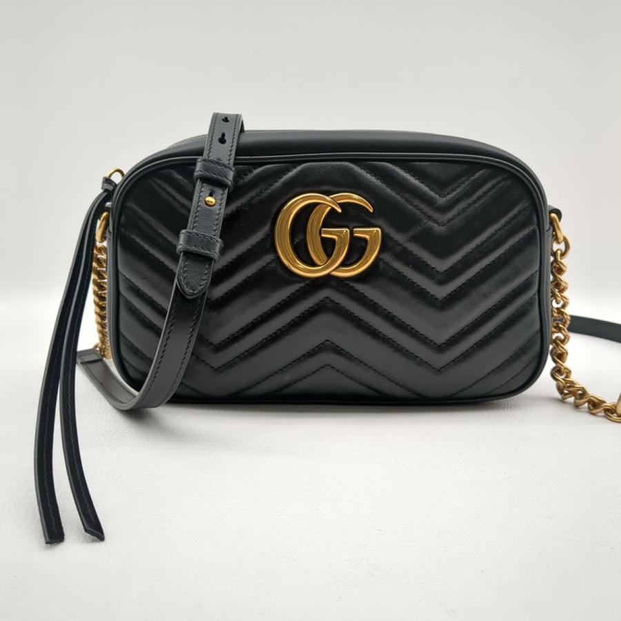 GG グッチ キルティング スモール ショルダーバッグ ブラック GG 