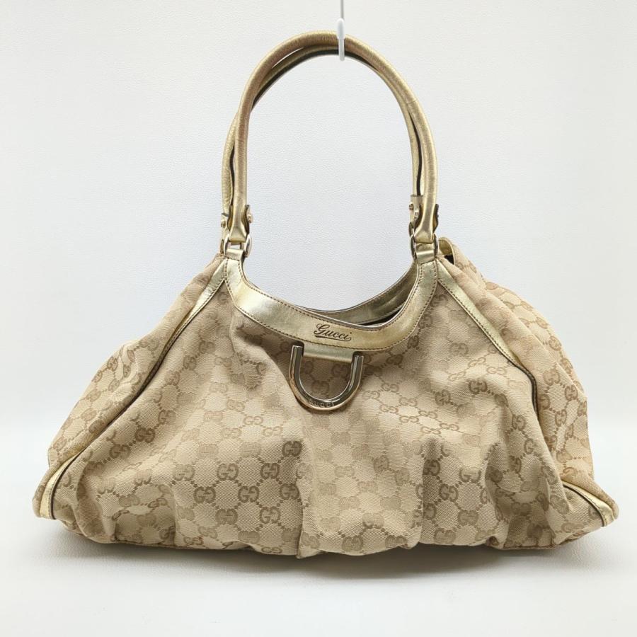 GUCCI（グッチ） ハンドバッグ 189835 GG柄 ベージュ×ゴールド トート 