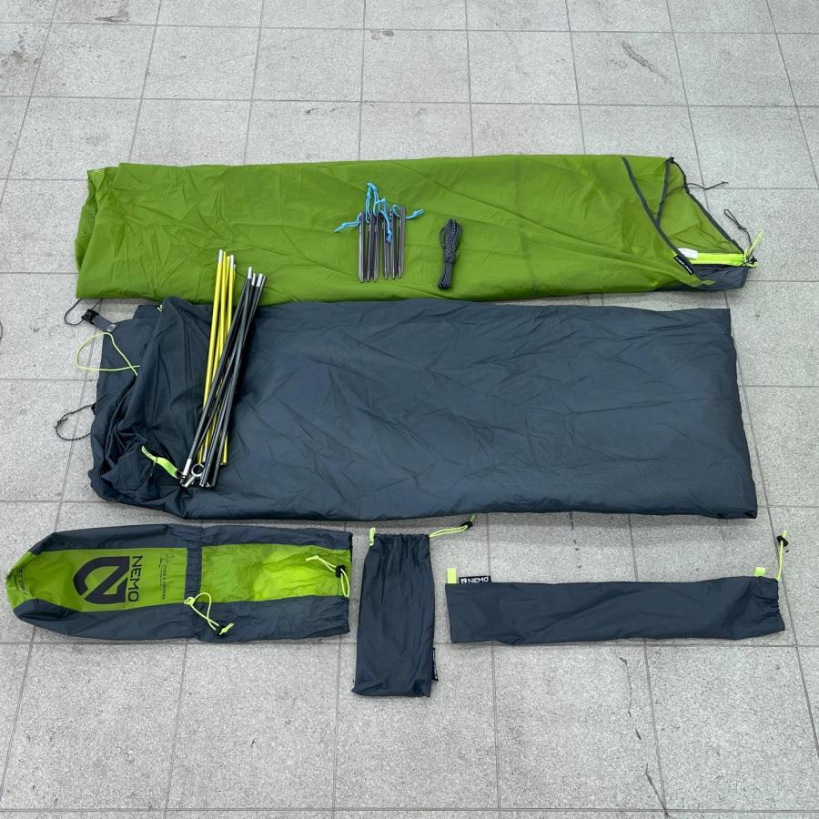 NEMO HORNET STORM 1P 221x79-108x98cm760g リペアツール欠品 ペグ6本