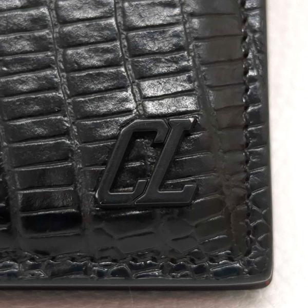 未使用　クリスチャン　ルブタン　名刺入れ　クロコ　レザー　黒　赤　希少 Christian Louboutin（クリスチャンルブタン） クリスチャン ルブタン