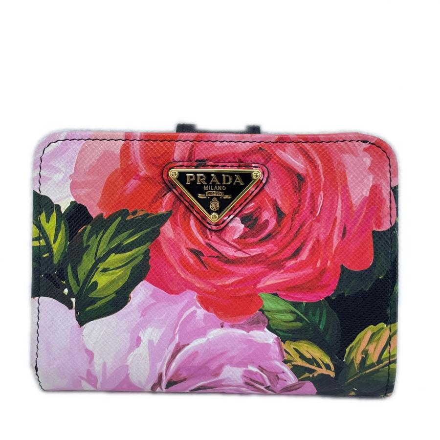 PRADA（プラダ） 美品 2つ折り財布 サフィアーノ ブーケ 1ML018 花柄 