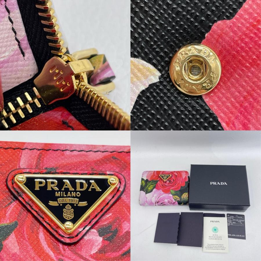 PRADA（プラダ） 美品 2つ折り財布 サフィアーノ ブーケ 1ML018 花柄