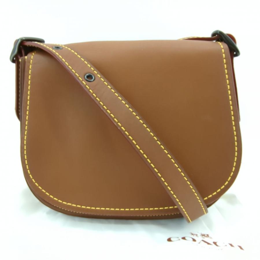 美品 雑誌記載 COACH サドル バッグ 23 グラブタン レザー 20115