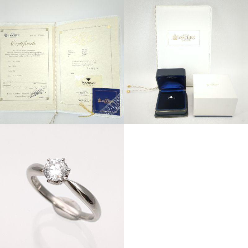 ロイヤルアッシャー　リング　11.5号　ダイヤモンド　0.50ct　Pt900　3.7g　鑑別書　ROYAL ASSCHER　磨き済　中古　◆3111/藤枝インター店｜pickupjapan｜09