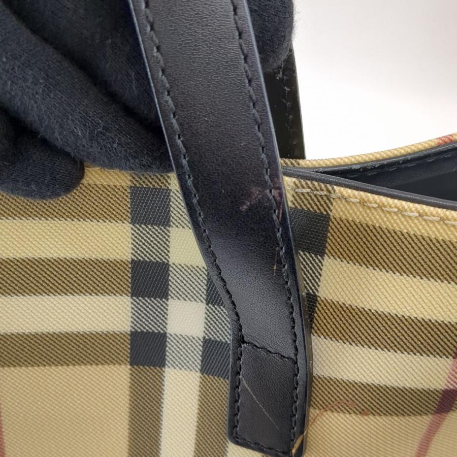 バーバリー　トートバッグ　ノヴァチェック　ベージュ　PVC　BURBERRY LONDON　中古　◆3111/藤枝インター店｜pickupjapan｜08