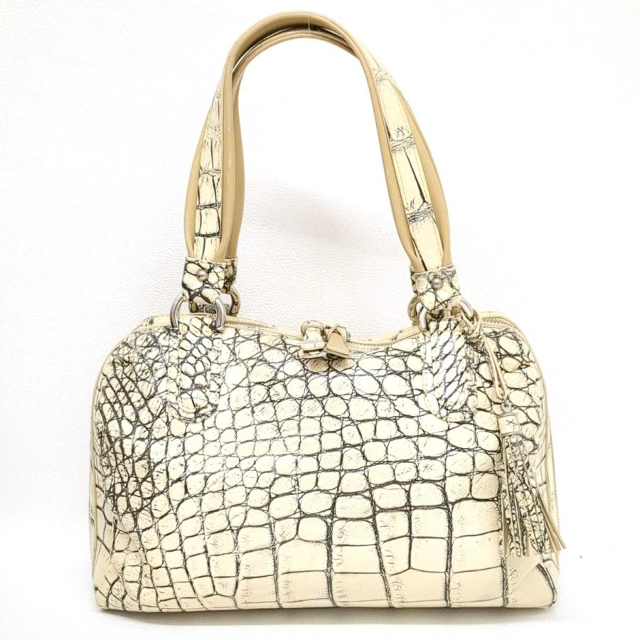 本物JRA アイボリー クロコダイルハンドバッグ
