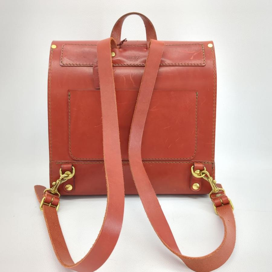 HERZ ヘルツ レザーリュック レッド ブラウン 革製品 HERZ ヘルツ レザーリュック レッド ブラウン 革製品