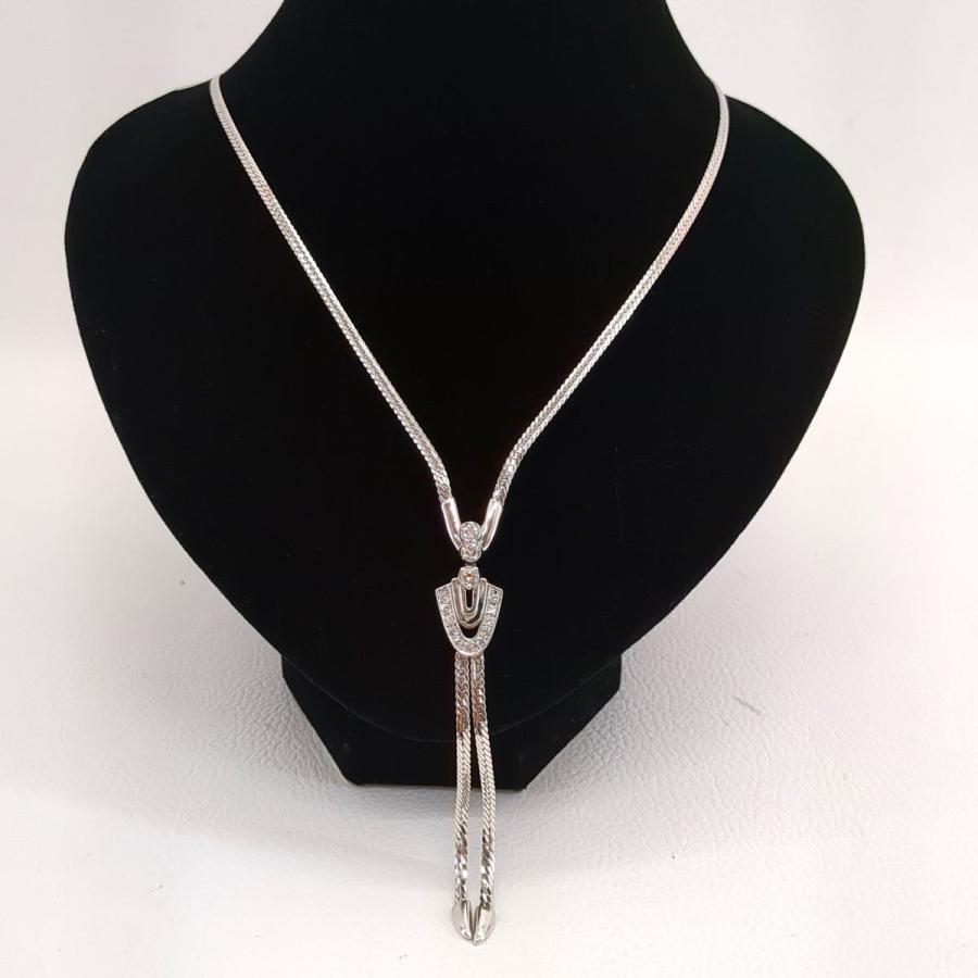 ジュネ ネックレス ダイヤモンド トップ ペンダント プラチナ K18  