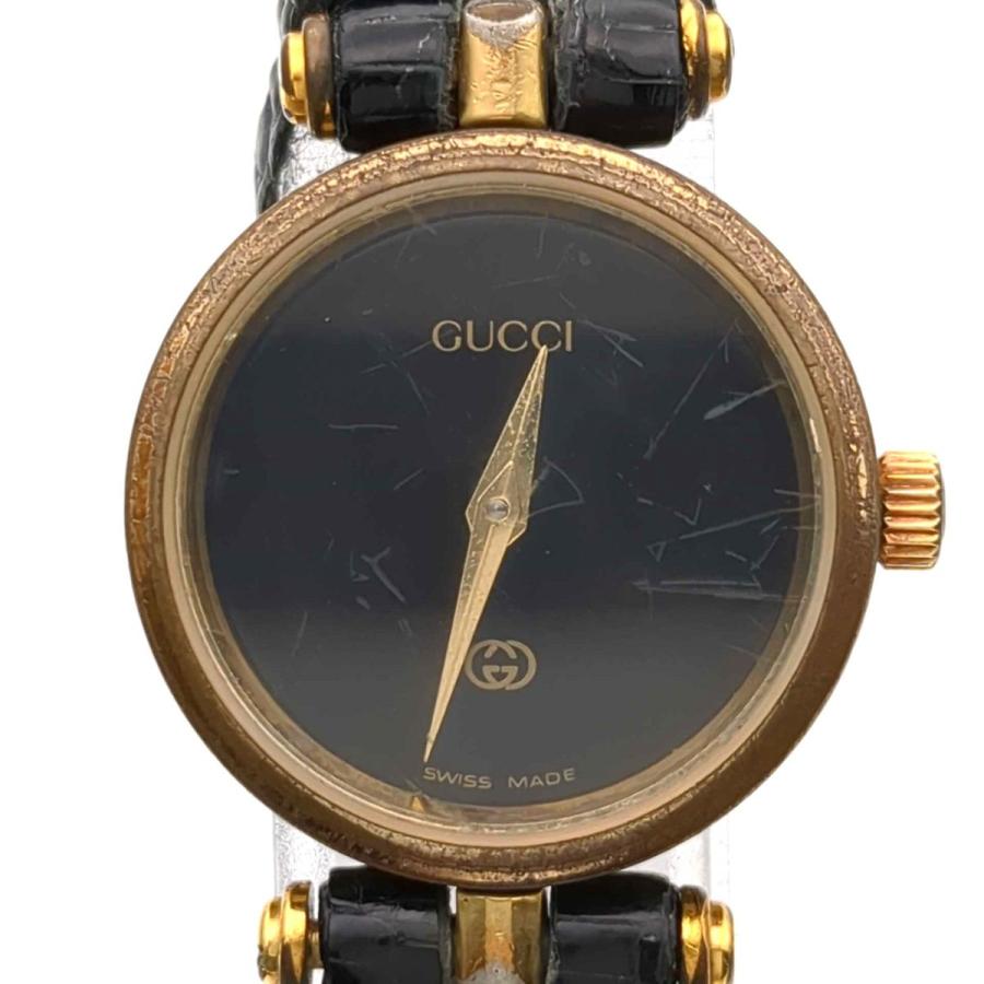 GUCCI グッチ クォーツ GQ2000L ブラック文字盤 2針 レザー