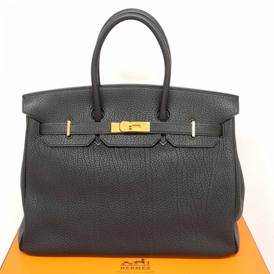 Birkin 美品 エルメス バーキン35 H刻印 トートバッグ ハンドバッグ 黒 