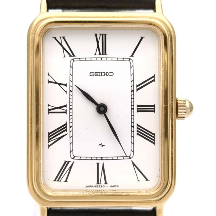 SEIKO セイコー シャリオ レクタンギュラー オニキス 腕時計 クォーツ