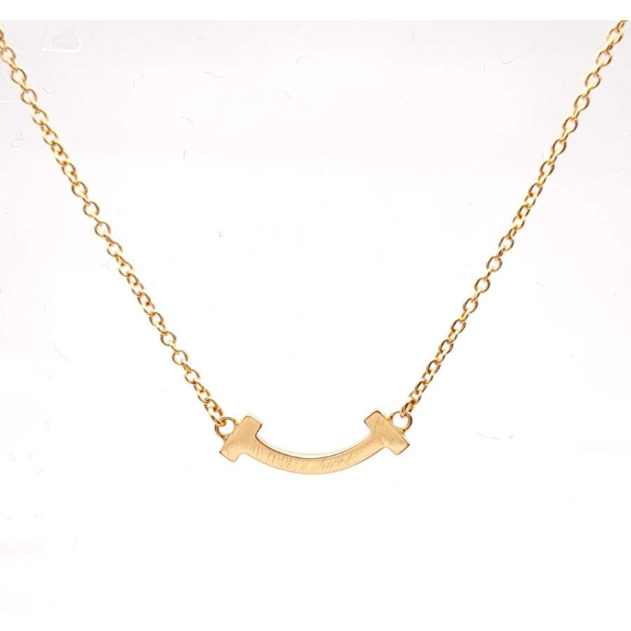 Tiffany T ティファニー ネックレス Tスマイル Au750 K18 45cm 箱