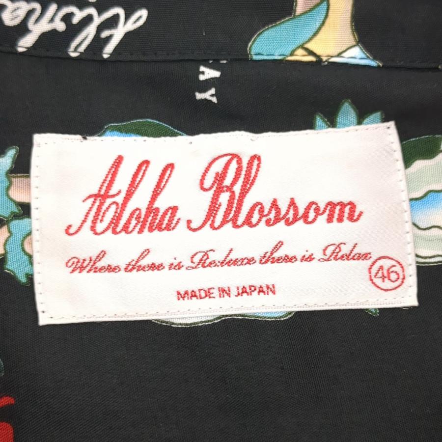 aloha blossom アロハブロッサム アロハシャツ SIZE 46 ブラック 