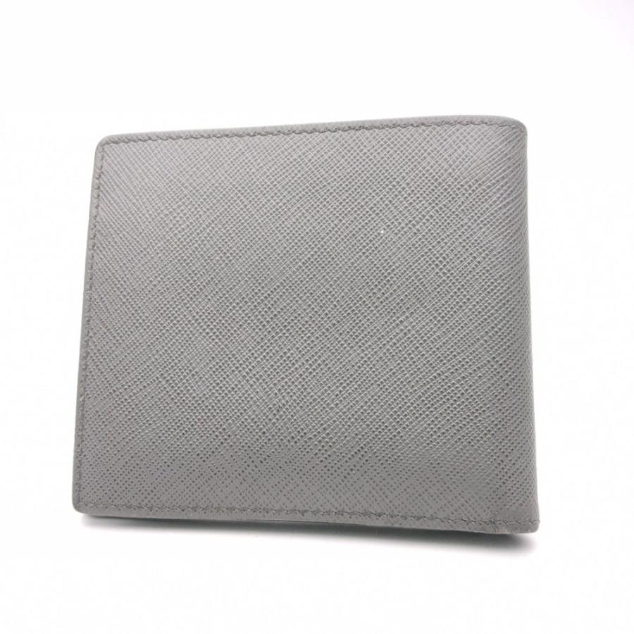 PRADA プラダ 二つ折り財布 財布 グレー メンズ 小銭入れあり PRADA プラダ 二つ折り財布 財布 グレー メンズ 小銭入れあり