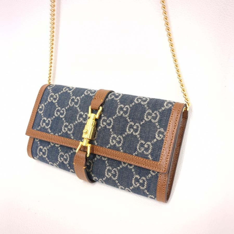 GUCCI GUCCI チェーンウォレット 652681 ジャッキー GGジャガード 