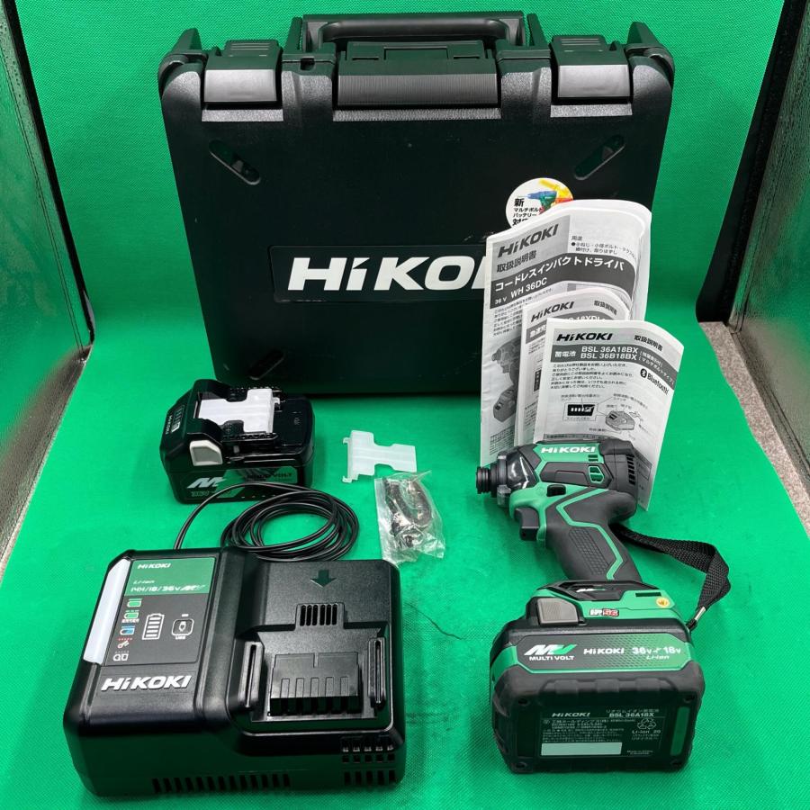 美品 HiKOKI コードレスインパクトドライバ WH36DC 2XPSZ 充電器 