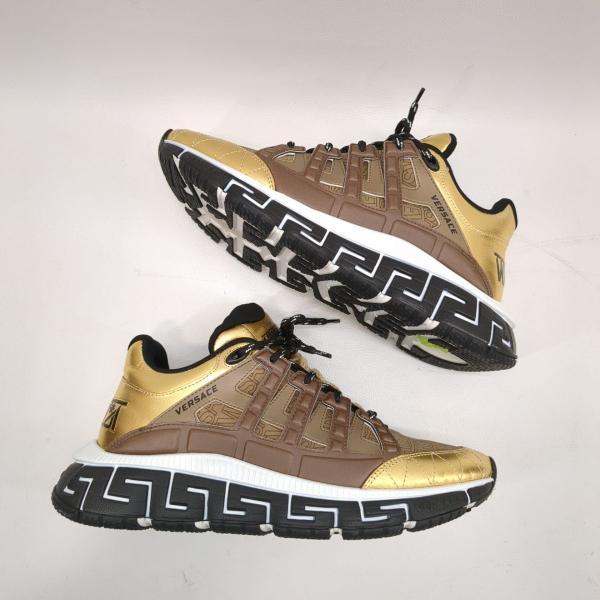 Versace ヴェルサーチ トライグレカ サイズ42 中古品です ヴェルサーチェ キャンバススニーカー SIZE 42 トライグレカローカット