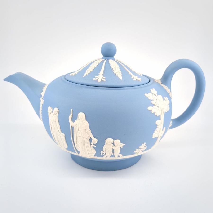 中古 Wedgwood Jasper ウエッジウッド ティーポット ジャスパー ペール 