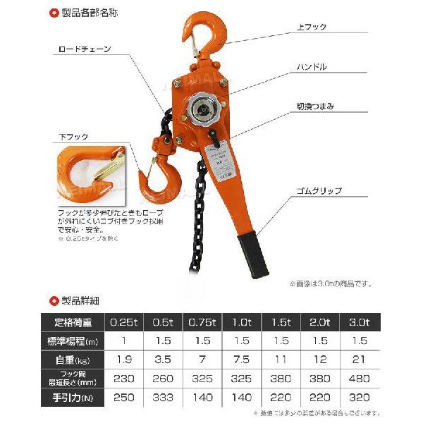 レバーホイスト レバー式ブロック 3 0t 3000kg 手動ホイスト 3 0ton 運搬用チェーンブロック 0b300 Pickupplazashop 通販 Yahoo ショッピング