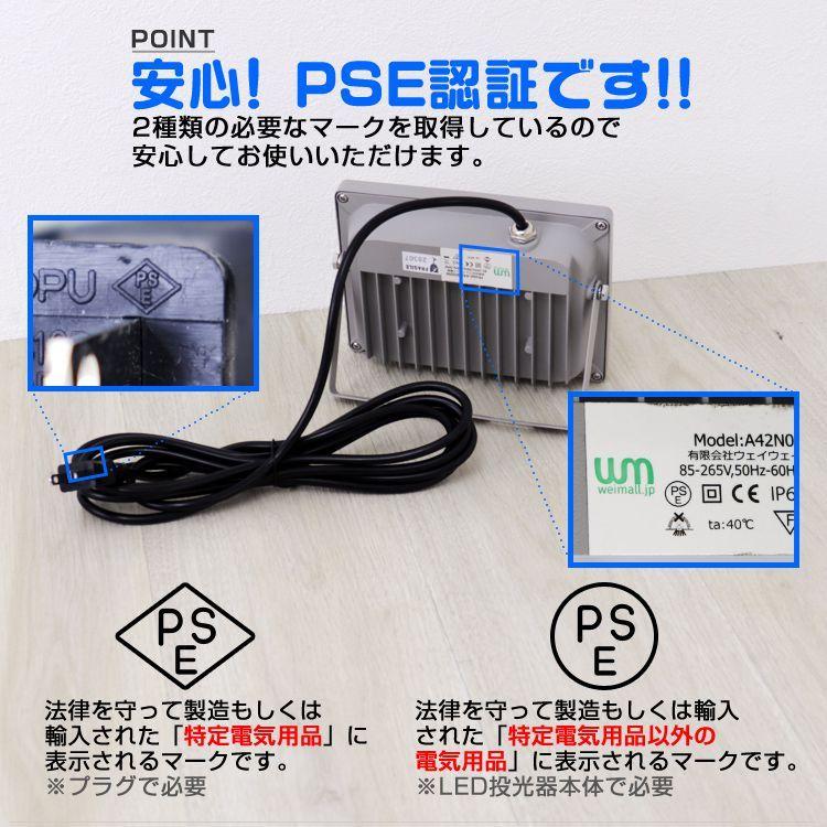 LED投光器 100W 防水 作業灯 外灯 防犯灯 ワークライト 広角120度 3mコード付 看板照明 昼光色｜pickupplazashop｜11