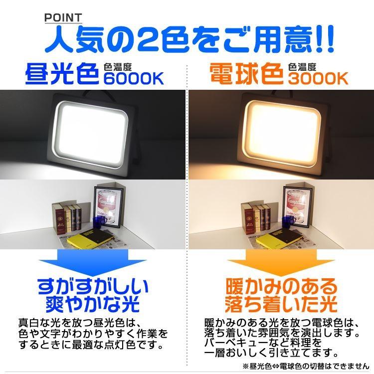 LED投光器 200W 防水 作業灯 外灯 防犯灯 ワークライト 広角120度 3mコード付 看板照明 昼光色  2個セット - 1