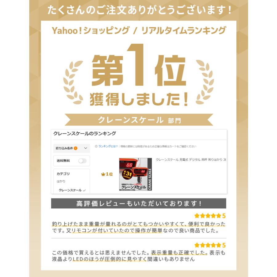 クレーンスケール 充電式 デジタル 吊秤 吊りはかり 3t 3000kg 3 クレーンスケール 充電式 デジタル 吊秤 吊りはかり 3t 3000kg 3