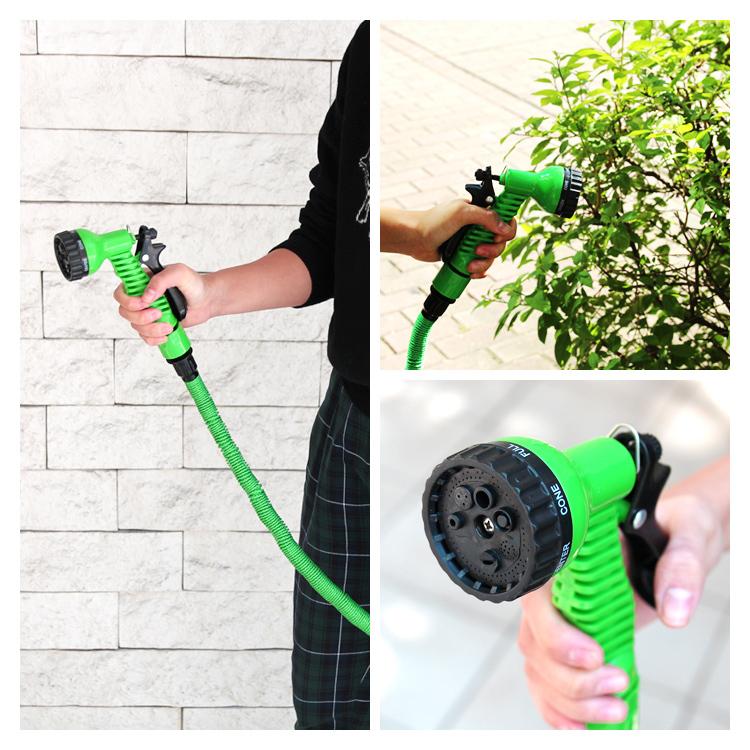 伸びるホース 2 7m 7 5m 洗車ホース 散水ホース リール グッズ ガーデニング 洗車 園芸 ガーデニング用散水ホース リール a002gr Pickupplazashop 通販 Yahoo ショッピング